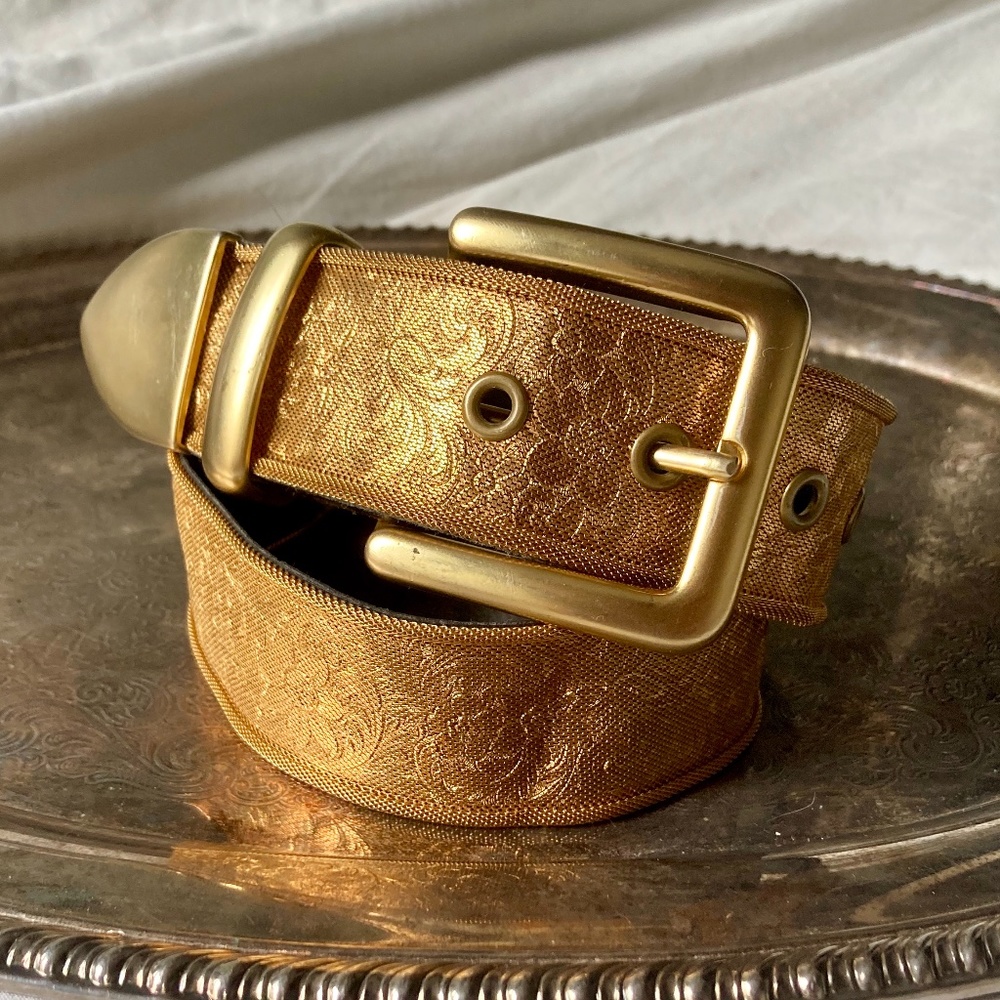 Flashy Floral Metal Mesh Western Style Jeans Belt!